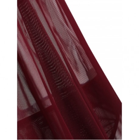 PLUS SIZE SEE THROUGH LINGERIE CHEMISE (RED WINE)