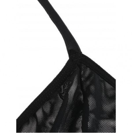 Plus Size See Through Lingerie Chemise (BLACK)