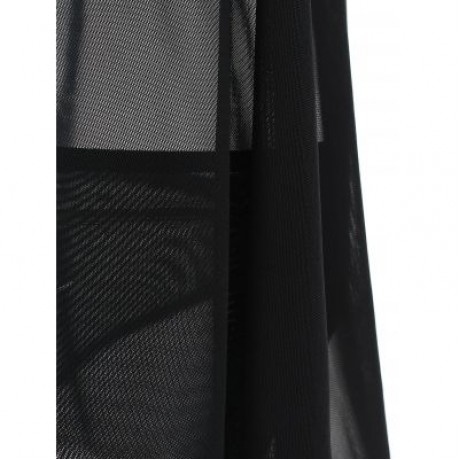 Plus Size See Through Lingerie Chemise (BLACK)