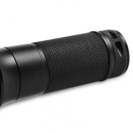 PROBE SHINY Handheld Portable LED Flashlight Zoomable Ultra Bright (BLACK)