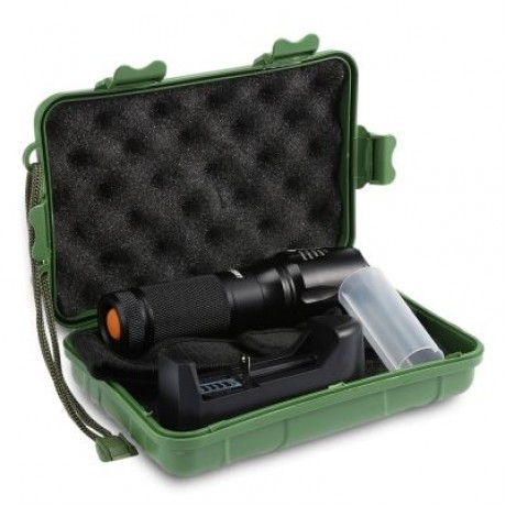 PROBE SHINY Handheld Portable LED Flashlight Zoomable Ultra Bright (BLACK)