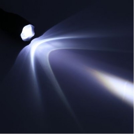 PROBE SHINY Handheld Portable LED Flashlight Zoomable Ultra Bright (BLACK)