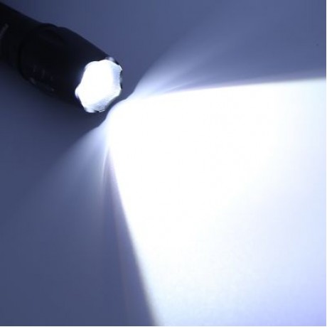 PROBE SHINY Handheld Portable LED Flashlight Zoomable Ultra Bright (BLACK)