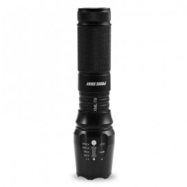 PROBE SHINY Handheld Portable LED Flashlight Zoomable Ultra Bright (BLACK)
