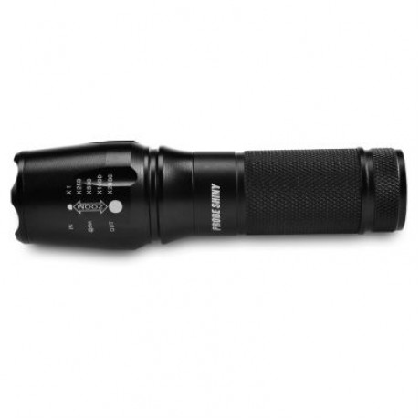 PROBE SHINY Handheld Portable LED Flashlight Zoomable Ultra Bright (BLACK)