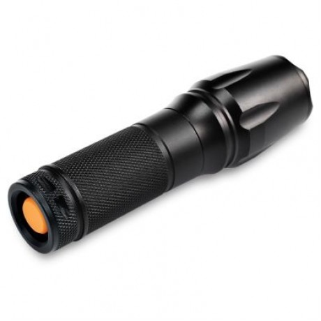 PROBE SHINY Handheld Portable LED Flashlight Zoomable Ultra Bright (BLACK)