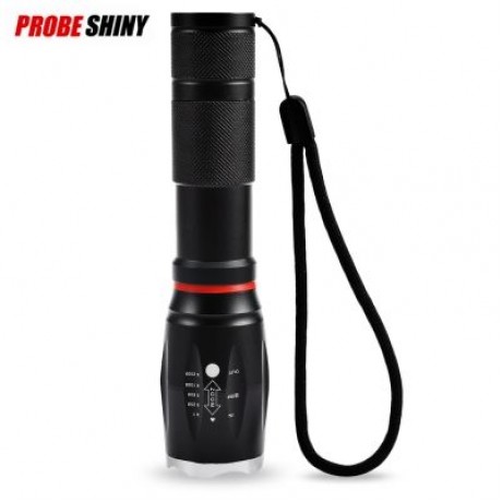 PROBE SHINY TG - S144 Ultra Bright Zoomable LED Flashlight (BLACK)