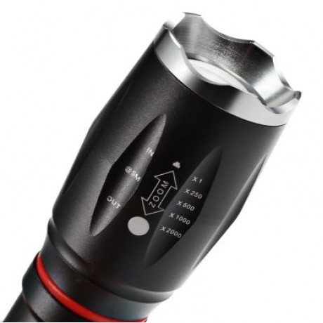 PROBE SHINY TG - S144 Ultra Bright Zoomable LED Flashlight (BLACK)
