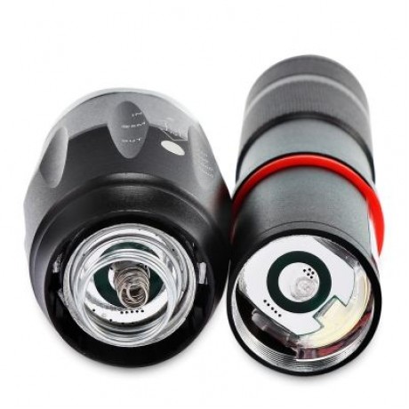 PROBE SHINY TG - S144 Ultra Bright Zoomable LED Flashlight (BLACK)