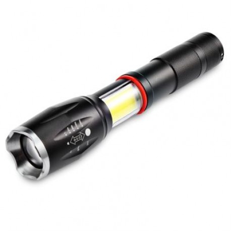 PROBE SHINY TG - S144 Ultra Bright Zoomable LED Flashlight (BLACK)