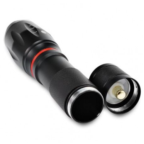 PROBE SHINY TG - S144 Ultra Bright Zoomable LED Flashlight (BLACK)
