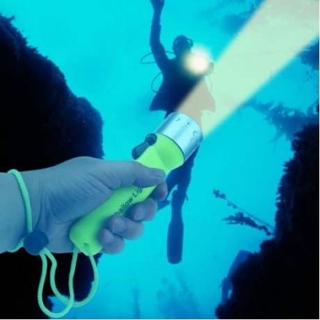 PROBE SHINY Diving Lamp Flashlight Underwater Light Torch (GREEN YELLOW)