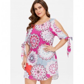 Plus Size Casual Print Knee Length Dress (MULTI)