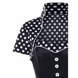Belted Vintage Dress and Polka Dot Jacket (BLACK)
