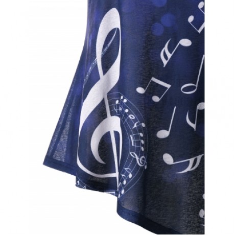 Plus Size Polka Dot Asymmetric Tank Top (BLUEBERRY BLUE)