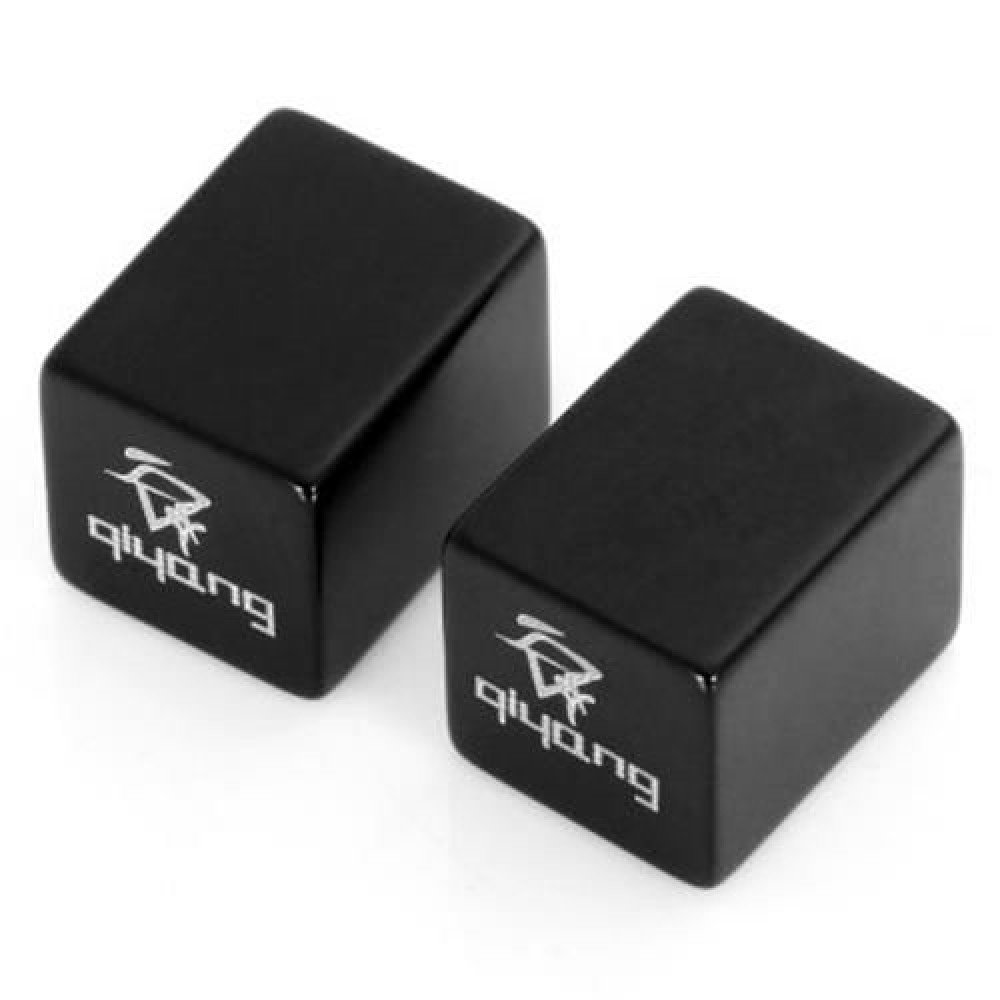 2PCS ALUMINUM ALLOY MATERIAL SQUARE SHAPED BIKE TYRE AIR VALVE CAP (BLACK)