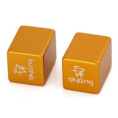 2PCS ALUMINUM ALLOY MATERIAL SQUARE SHAPED BIKE TYRE AIR VALVE CAP (YELLOW)