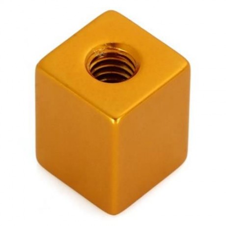 2PCS ALUMINUM ALLOY MATERIAL SQUARE SHAPED BIKE TYRE AIR VALVE CAP (YELLOW)