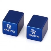 2PCS ALUMINUM ALLOY MATERIAL SQUARE SHAPED BIKE TYRE AIR VALVE CAP (BLUE)