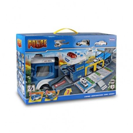 WinTek E5018 Assembled Police Station Alloy Vehicles Construction Set Toy (DODGER BLUE)