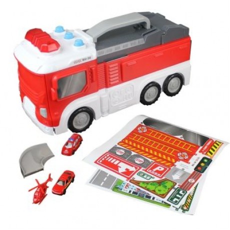 WinTek E5018 Assembled Fire Dapartment  Alloy Vehicles Construction Set Toy (RED)