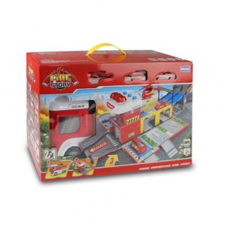 WinTek E5018 Assembled Fire Dapartment  Alloy Vehicles Construction Set Toy (RED)
