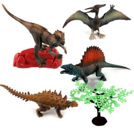 New Creative Dinosaur Model Toy Table Decoration Special Kids Gift 4pcs (MULTI-A)