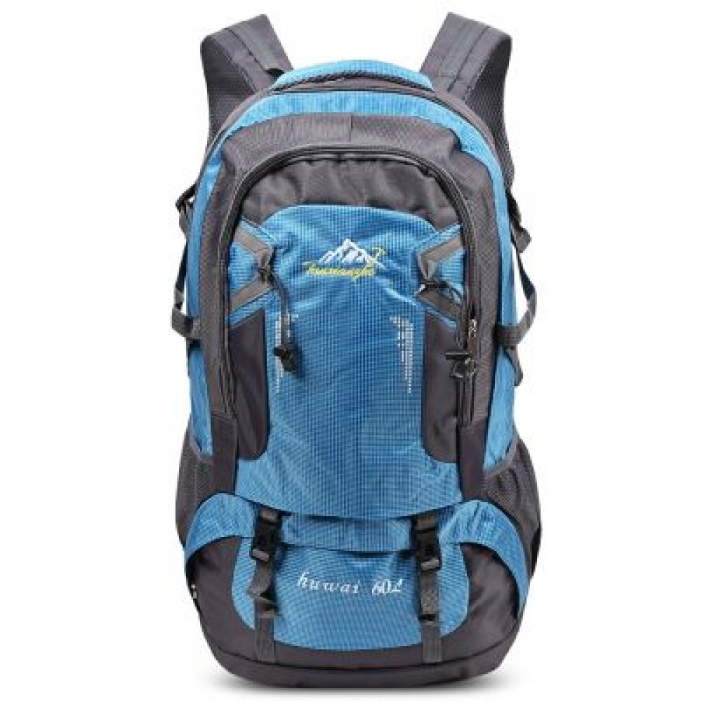 HUWAIJIANFENG 60L Lightweight Outdoor Activities Bag Travel Hiking Backpack  (BLUE)