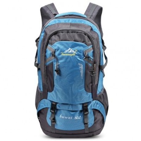 HUWAIJIANFENG 60L Lightweight Outdoor Activities Bag Travel Hiking Backpack  (BLUE)