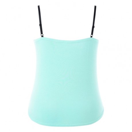 Plus Size Ruffle Trim Lace Up Floral Tank Top (MINT GREEN)