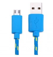 NYLON FABRIC BRAIDE ROUND MICRO USB TO USB CABLE HIGH SPEED A MALE TO MICRO B DATA TRANSFE