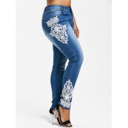 Plus Size Fading Skinny Jeans (JEANS BLUE)