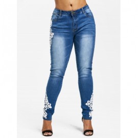 Plus Size Fading Skinny Jeans (JEANS BLUE)