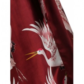Half Sleeve Crane Sleeping Robe (RED WINE)