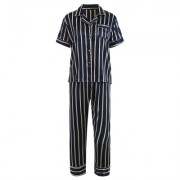 Striped Printed Sleepwear Suit (CADETBLUE)