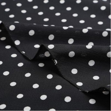 Halter Asymmetrical Shoulder Long Sleeve Tied Bowknot Dotted Women Blouse (BLACK)
