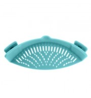HOUSEHOLD SILICONE KITCHEN STRAINER CLIP PAN DRAIN RACK (CLOUDY)