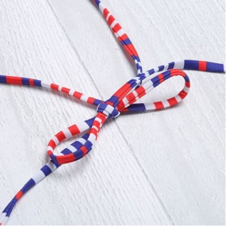 Halter Neck Backless Padded Chevron Stripe Low Waist Women Bikini Set (RED)