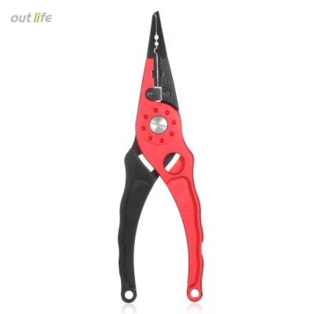 Outlife FG - 1026 Fishing Plier Hook Remover Braid Line Cutting / Split Ring  (RED)