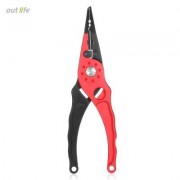 Outlife FG - 1026 Fishing Plier Hook Remover Braid Line Cutting / Split Ring  (RED)