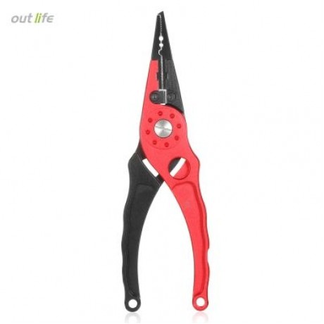 Outlife FG - 1026 Fishing Plier Hook Remover Braid Line Cutting / Split Ring  (RED)