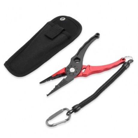 Outlife FG - 1026 Fishing Plier Hook Remover Braid Line Cutting / Split Ring  (RED)