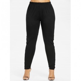 Plus Size Bowknot Insert Leggings (BLACK)