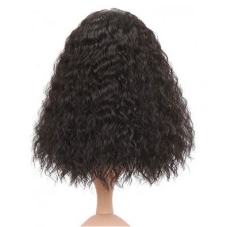 Long Center Parting Corn Hot Wavy Synthetic Wig (NATURAL BLACK)