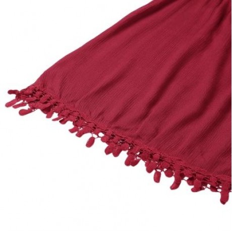 Sexy Off The Shoulder Top Women Blouse Ruffle Sleeve Solid Color Casual Loose T-shirt (BUR