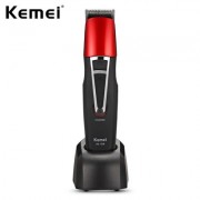 Kemei KM - 1008 Adjustable Cordless Rechargeable Hair Clipper Beard Trimmer (LOVE RED)
