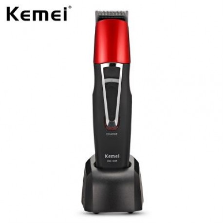 Kemei KM - 1008 Adjustable Cordless Rechargeable Hair Clipper Beard Trimmer (LOVE RED)