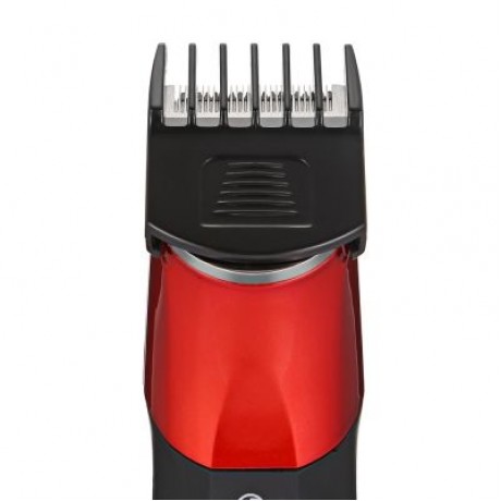 Kemei KM - 1008 Adjustable Cordless Rechargeable Hair Clipper Beard Trimmer (LOVE RED)