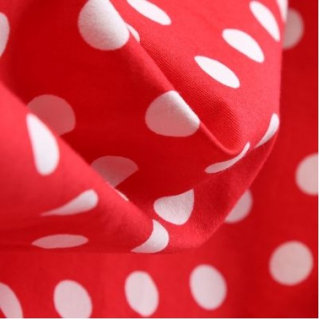 Short Sleeve Plus Size Polka Dot Vintage Women Pleated Dress (LOVE RED)