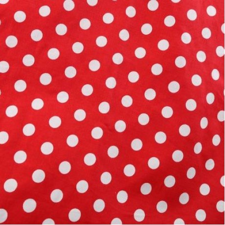 Short Sleeve Plus Size Polka Dot Vintage Women Pleated Dress (LOVE RED)